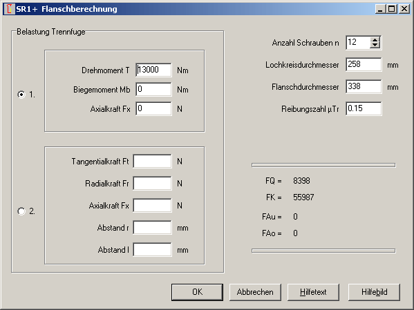SR1 Schraubenberechnung nach VDI 2230