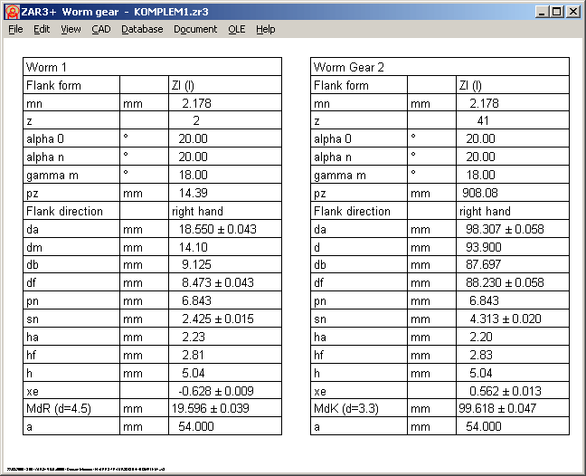 Worm Gear Calculator Program