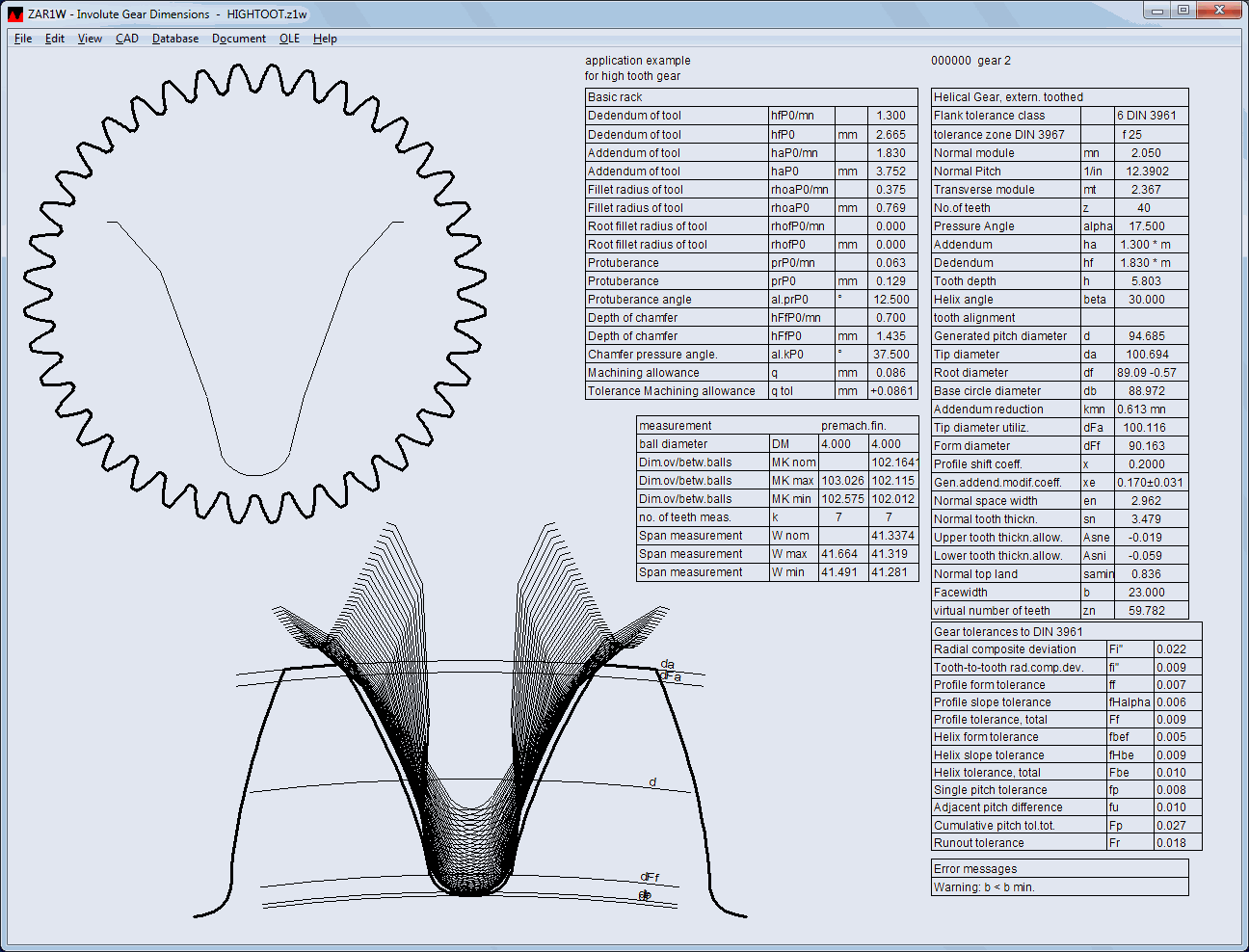 Gear wheel drawing software