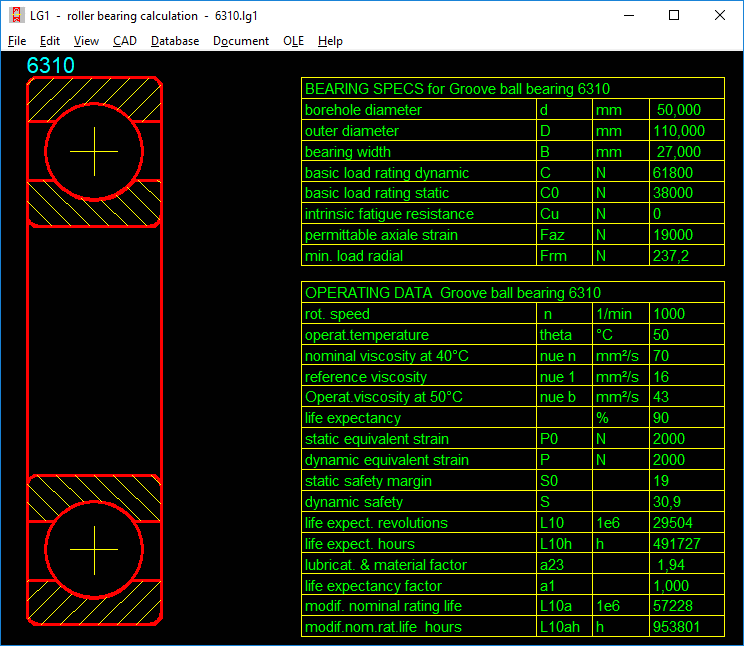 Bearing Life Calculation Chart