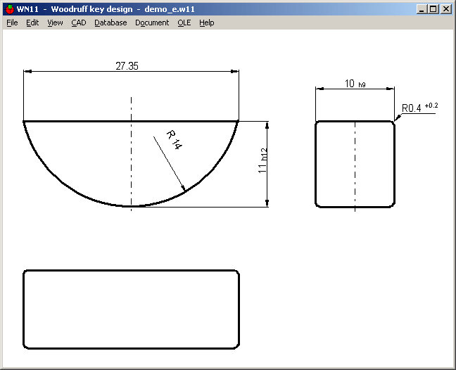 Metric Woodruff Key Size Chart